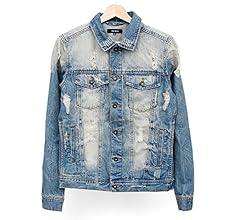 ダメージ加工 クラッシュデニム ジャケット Gジャン ブルゾン Amazon | [ワン カラーズ] Gジャン メンズ クラッシュ ダメージ